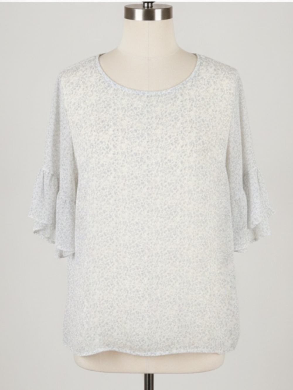 Ava & Viv Light Blue Patterned Blouse